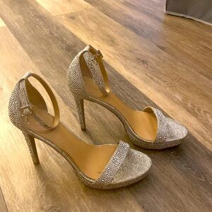 Silver sequin stilettos